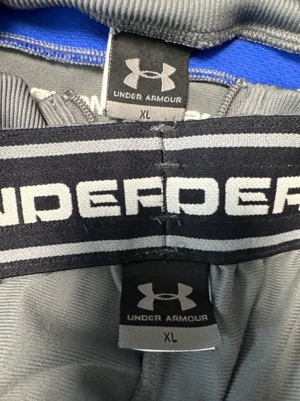 Under Armour Men's Full-Zip Gray & Blue Tracksuit Set With Logo Size XL - Picture 11 of 16